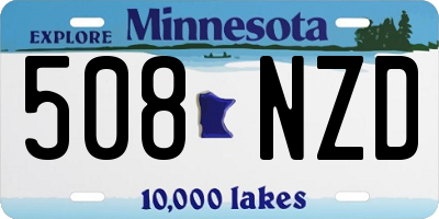 MN license plate 508NZD