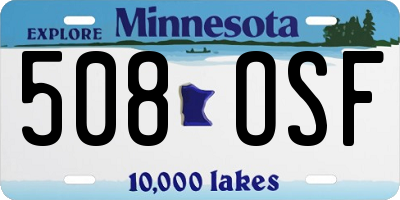 MN license plate 508OSF
