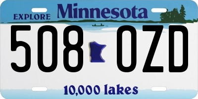 MN license plate 508OZD