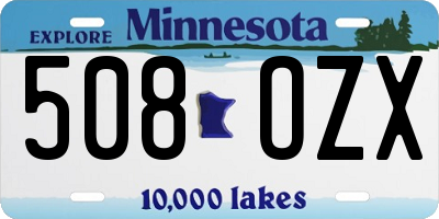 MN license plate 508OZX