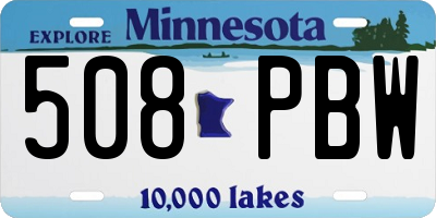MN license plate 508PBW