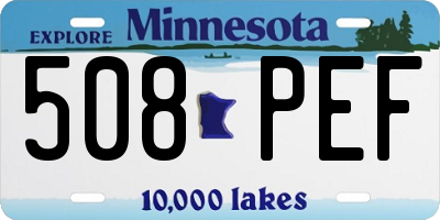 MN license plate 508PEF