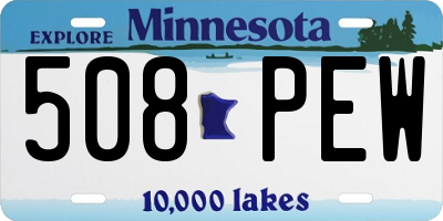 MN license plate 508PEW