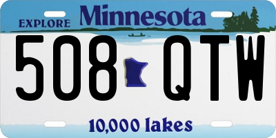 MN license plate 508QTW