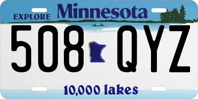 MN license plate 508QYZ