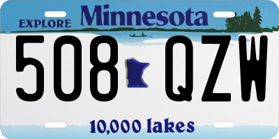 MN license plate 508QZW