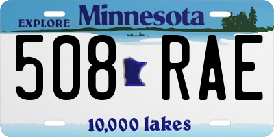 MN license plate 508RAE