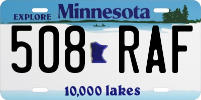 MN license plate 508RAF