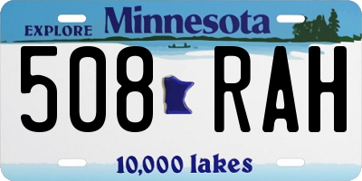 MN license plate 508RAH