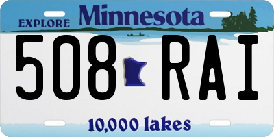 MN license plate 508RAI