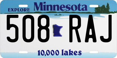 MN license plate 508RAJ