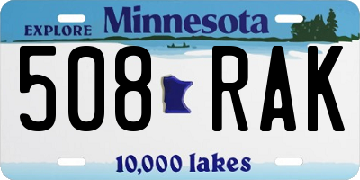 MN license plate 508RAK