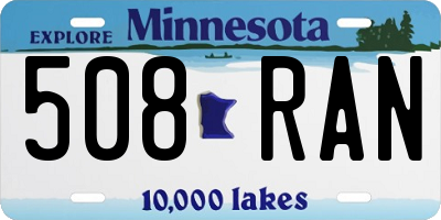 MN license plate 508RAN