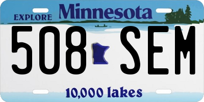 MN license plate 508SEM