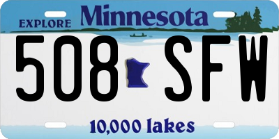 MN license plate 508SFW
