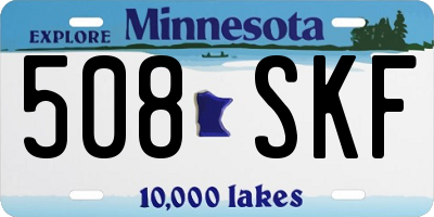 MN license plate 508SKF