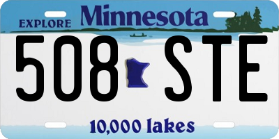 MN license plate 508STE