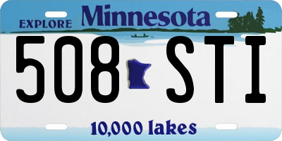 MN license plate 508STI