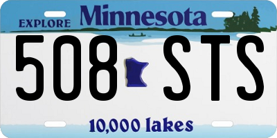 MN license plate 508STS