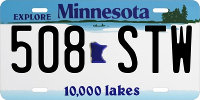 MN license plate 508STW