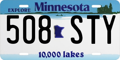 MN license plate 508STY