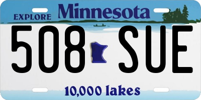 MN license plate 508SUE