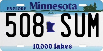 MN license plate 508SUM