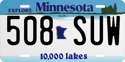 MN license plate 508SUW