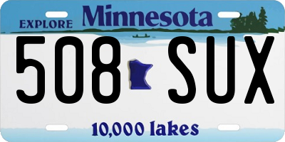 MN license plate 508SUX