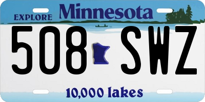MN license plate 508SWZ
