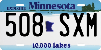 MN license plate 508SXM