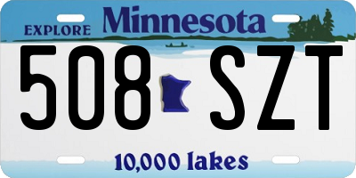 MN license plate 508SZT