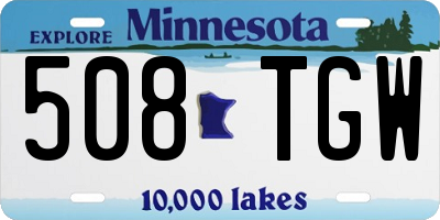 MN license plate 508TGW