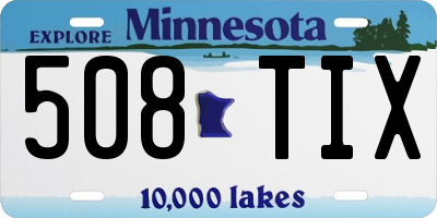 MN license plate 508TIX