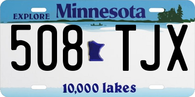 MN license plate 508TJX