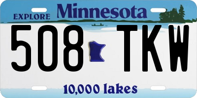 MN license plate 508TKW