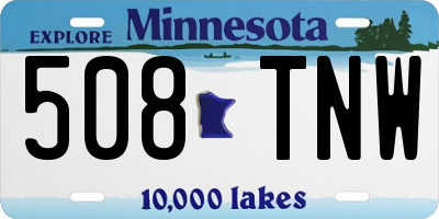 MN license plate 508TNW