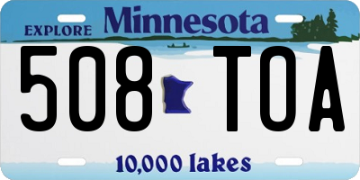 MN license plate 508TOA