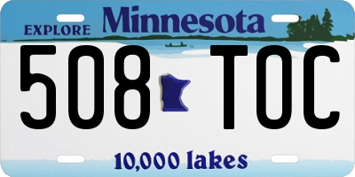 MN license plate 508TOC