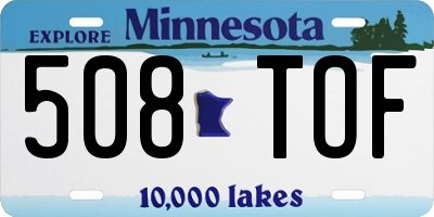 MN license plate 508TOF