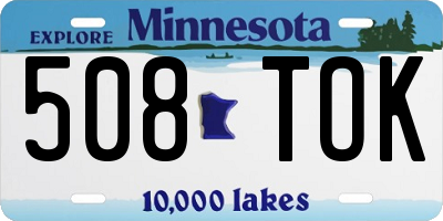 MN license plate 508TOK