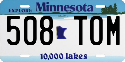 MN license plate 508TOM