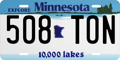 MN license plate 508TON