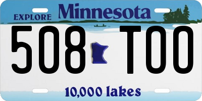 MN license plate 508TOO