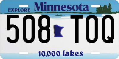 MN license plate 508TOQ