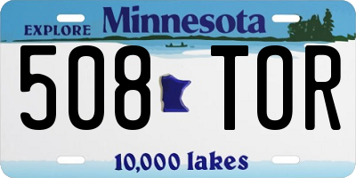 MN license plate 508TOR