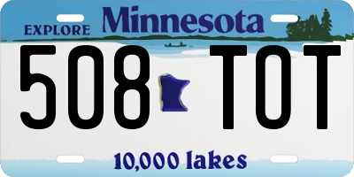 MN license plate 508TOT