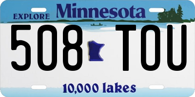 MN license plate 508TOU