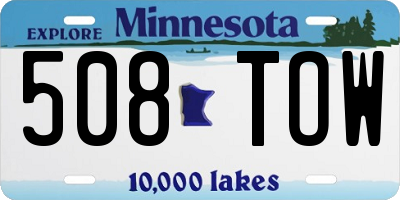 MN license plate 508TOW