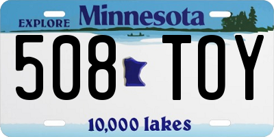 MN license plate 508TOY